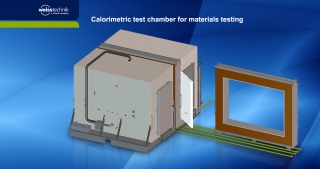 Calorimetric test chamber for materials testing