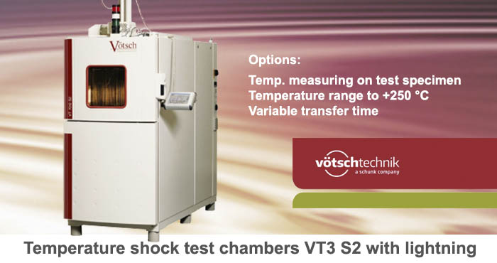 Temperature shock test chambers VT3 S2 with lightning