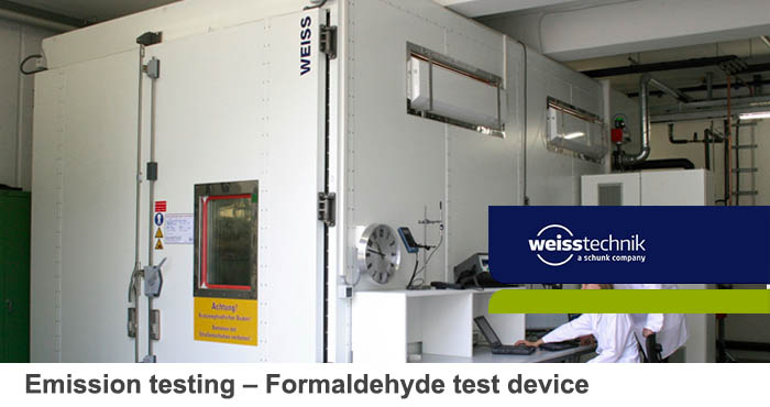 Weiss emisszió tesztelés, formaldehid tesztkamra