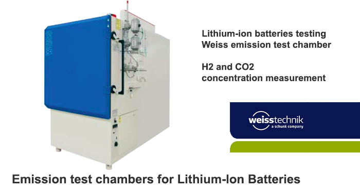 Lithium-ion batteries testing 1, emission test chamber