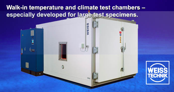 Walk-in climate cabinets, temperature test chambers